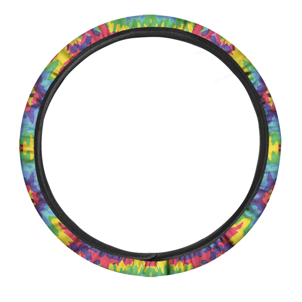Tie Dye Colorful Abstract Print Pattern Car Steering Wheel Cover-grizzshop