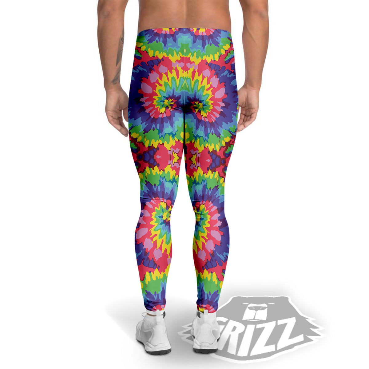 Tie Dye Colorful Abstract Print Pattern Men's Leggings-grizzshop