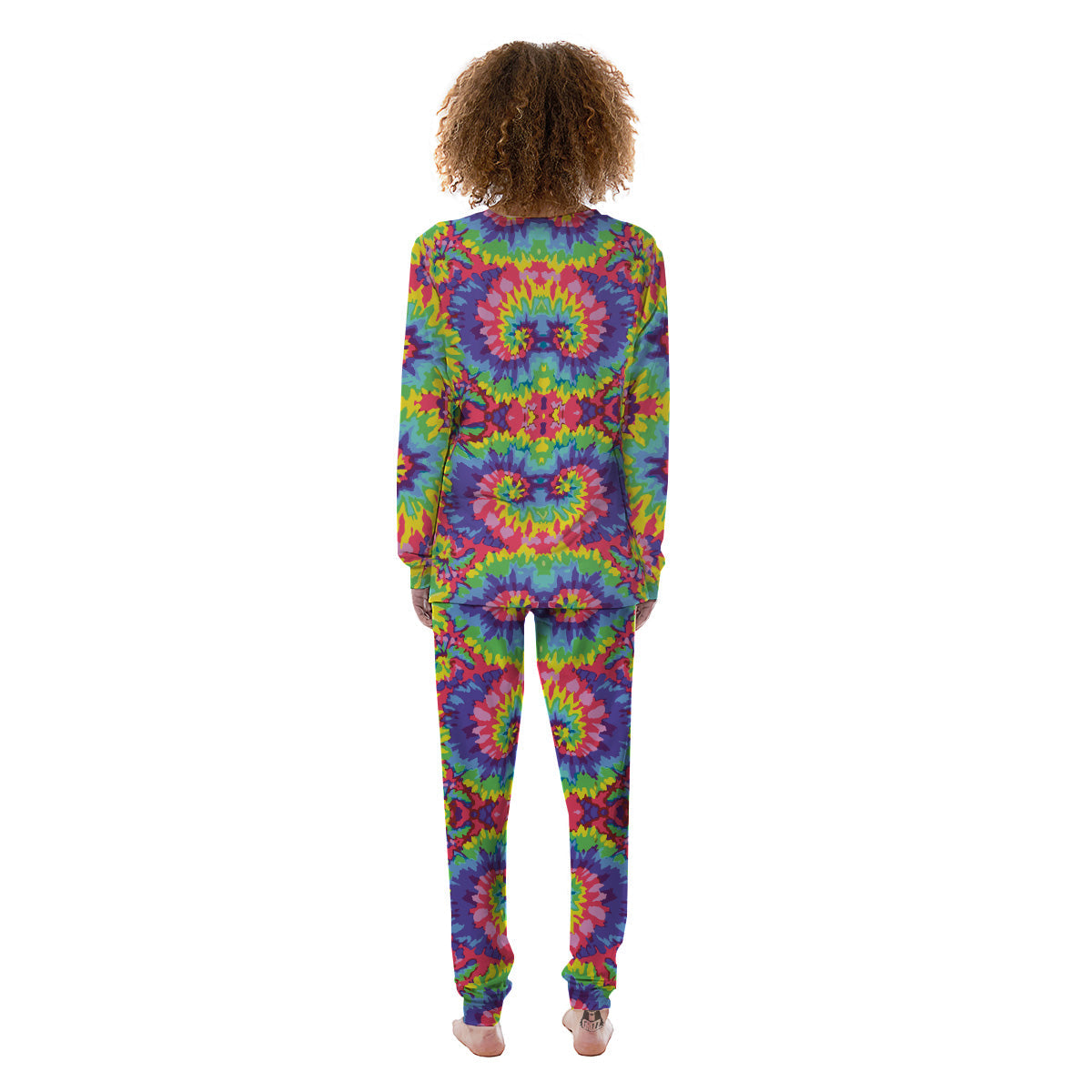 Tie Dye Colorful Abstract Print Pattern Women's Pajamas-grizzshop