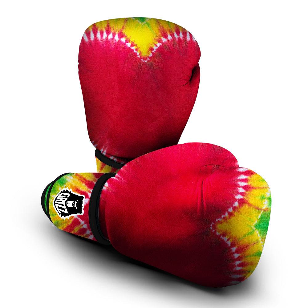 Tie Dye Colorful Heart Print Boxing Gloves-grizzshop
