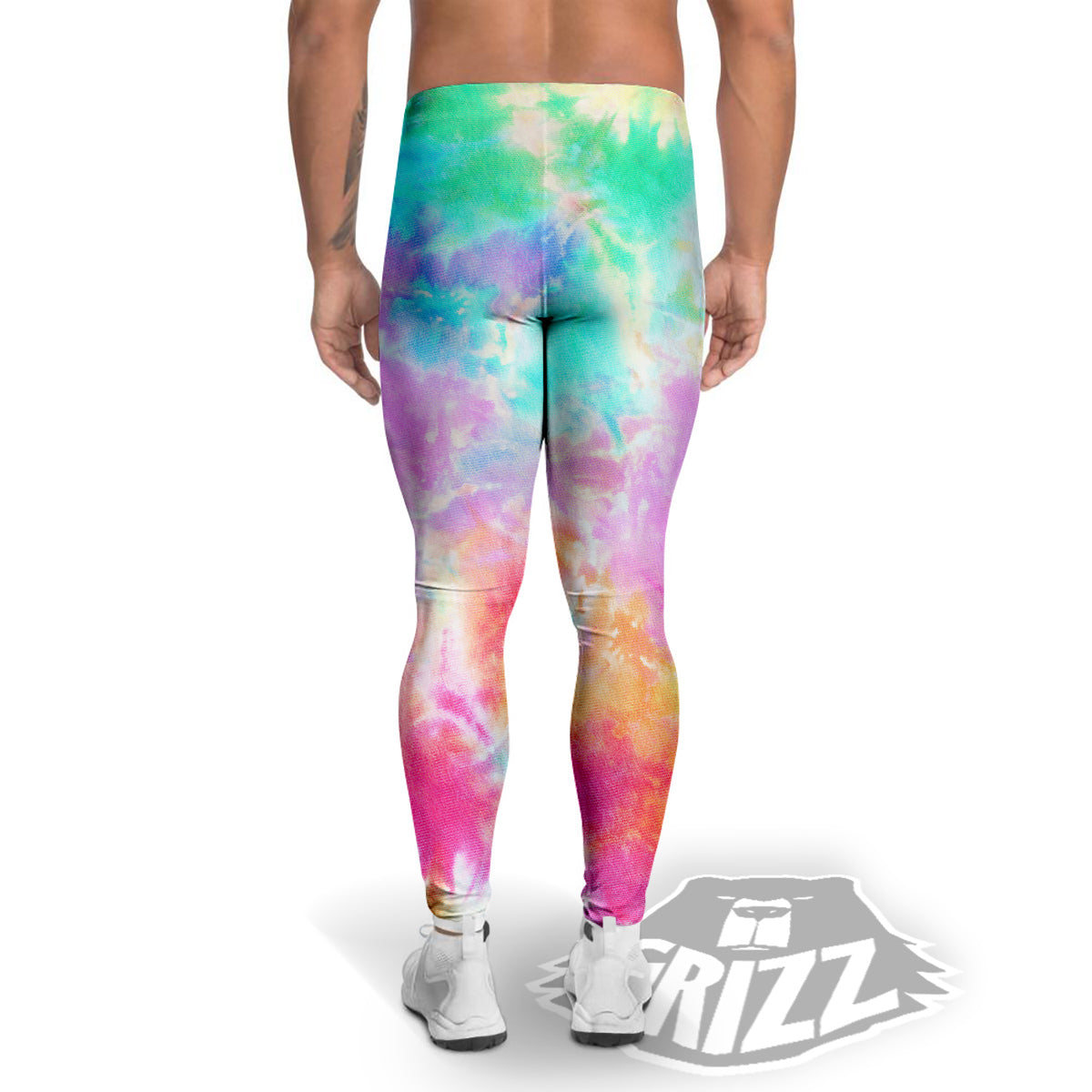 Tie Dye Colorful Print Men's Leggings-grizzshop