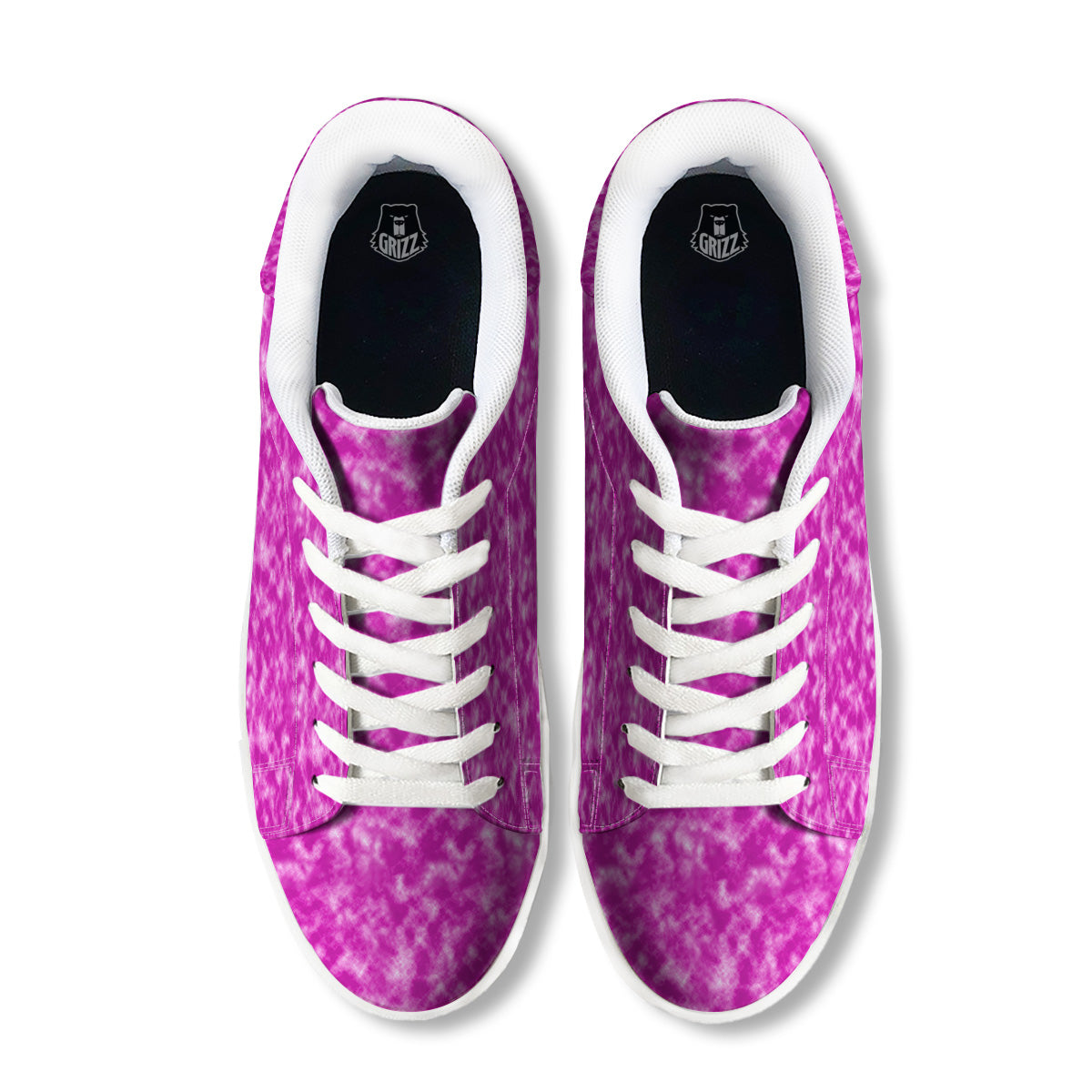 Tie Dye Hot Pink Print Pattern White Low Top Sneakers-grizzshop