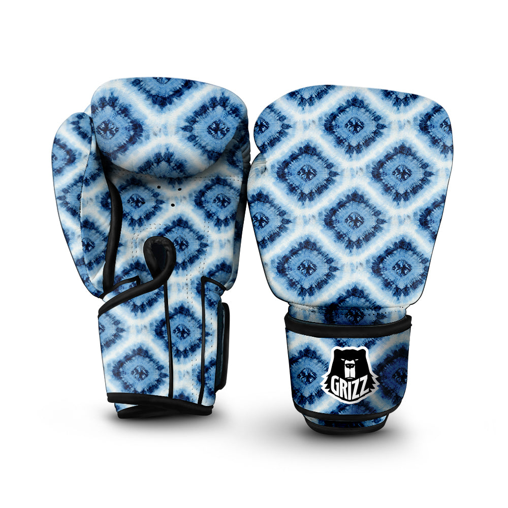 Tie Dye Indigo Color Blue Print Boxing Gloves-grizzshop