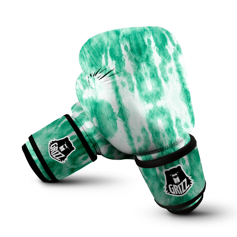 Tie Dye Mint Green Watercolor Print Boxing Gloves-grizzshop