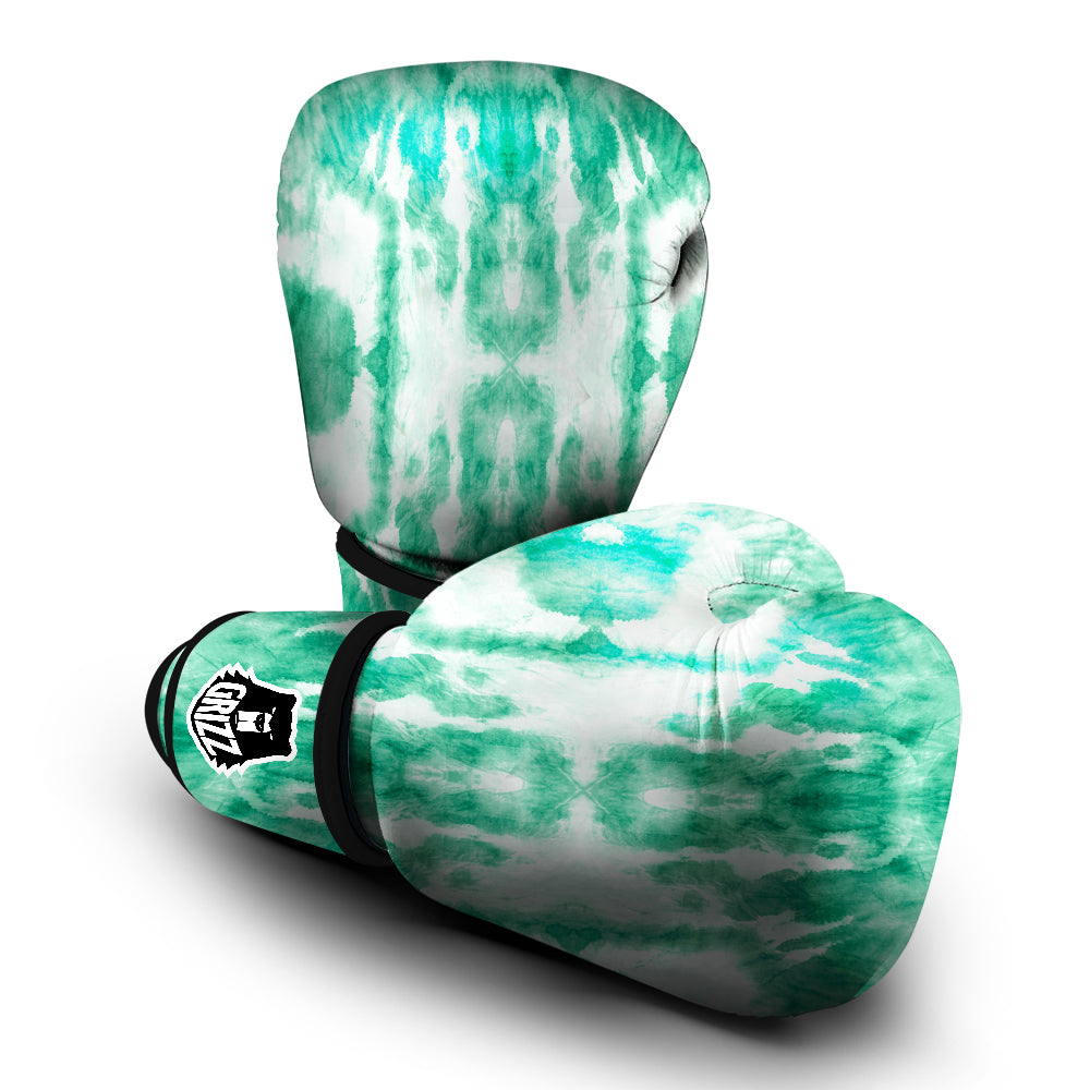 Tie Dye Mint Green Watercolor Print Boxing Gloves-grizzshop