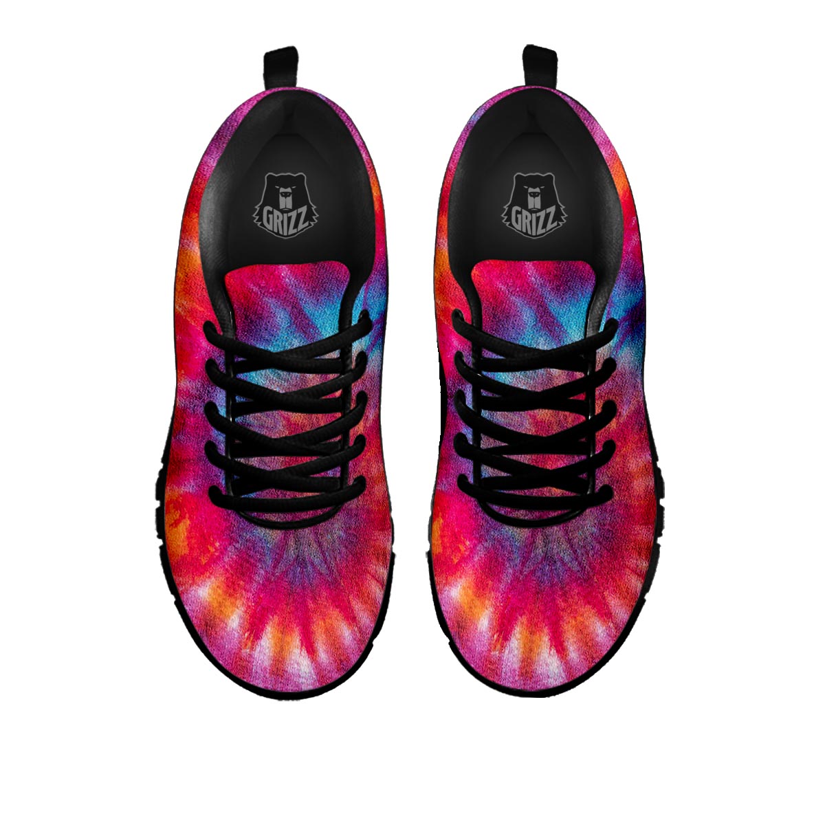 Tie Dye Pattern Print Black Sneaker-grizzshop