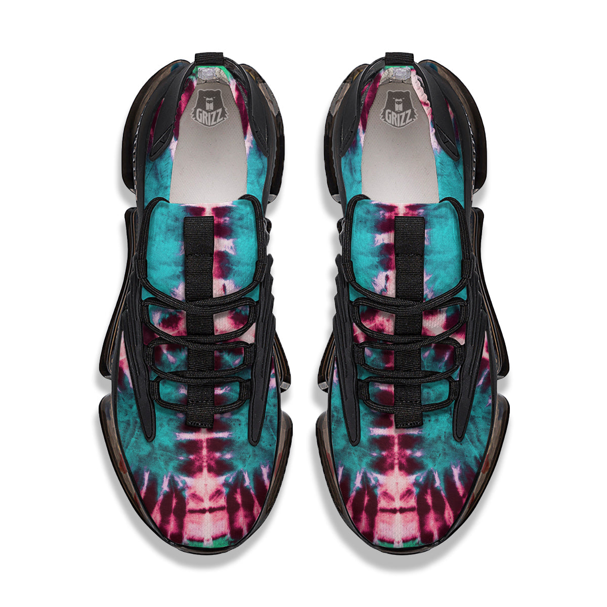 Tie Dye Peace Sign Print Black Gym Shoes-grizzshop