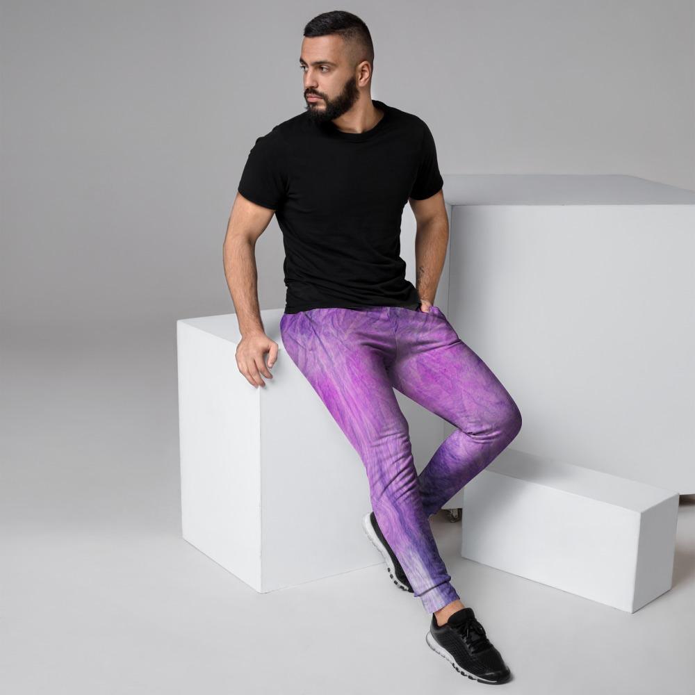 Tie Dye Purple Men's Joggers-grizzshop