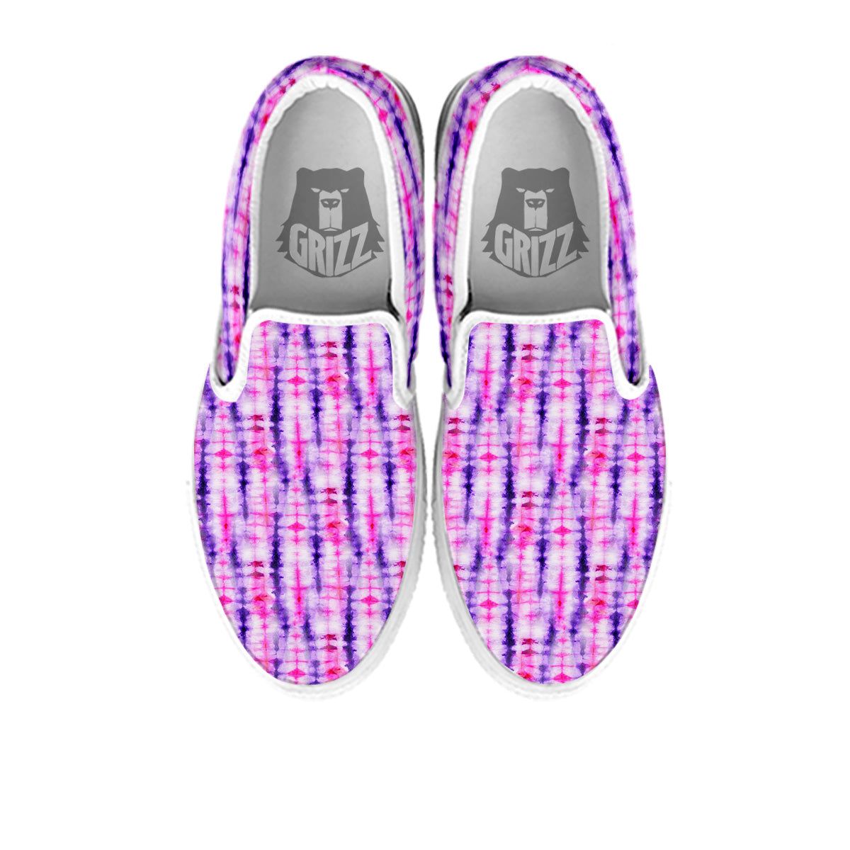 Tie Dye Purple Pink Print Pattern White Slip On Shoes-grizzshop