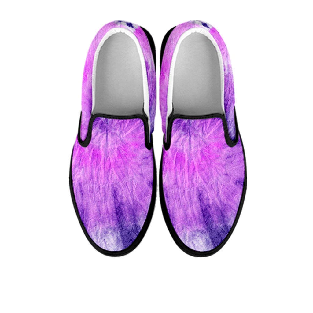 Tie Dye Purple Women's Slip On Sneakers-grizzshop
