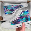 Tie Dye Rainbow And Black Print White High Top Shoes-grizzshop