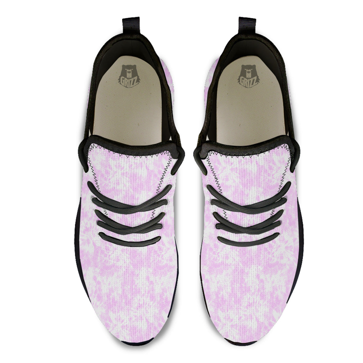 Tie Dye Shibori Pink Print Pattern Black Athletic Shoes-grizzshop