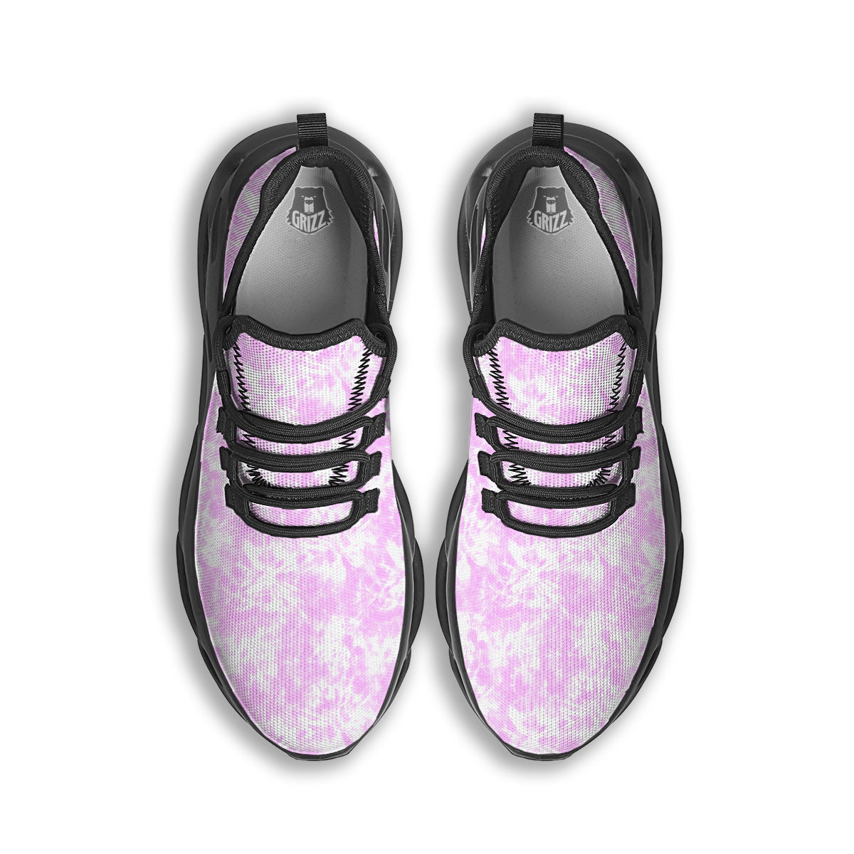 Tie Dye Shibori Pink Print Pattern Black Running Shoes-grizzshop
