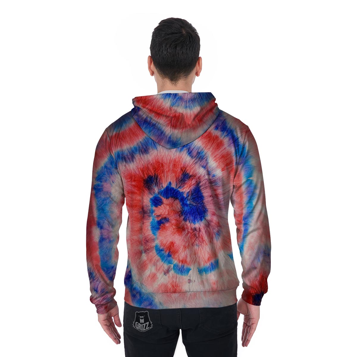 Tie Dye Swirl Batik Men's Zip Up Hoodie-grizzshop
