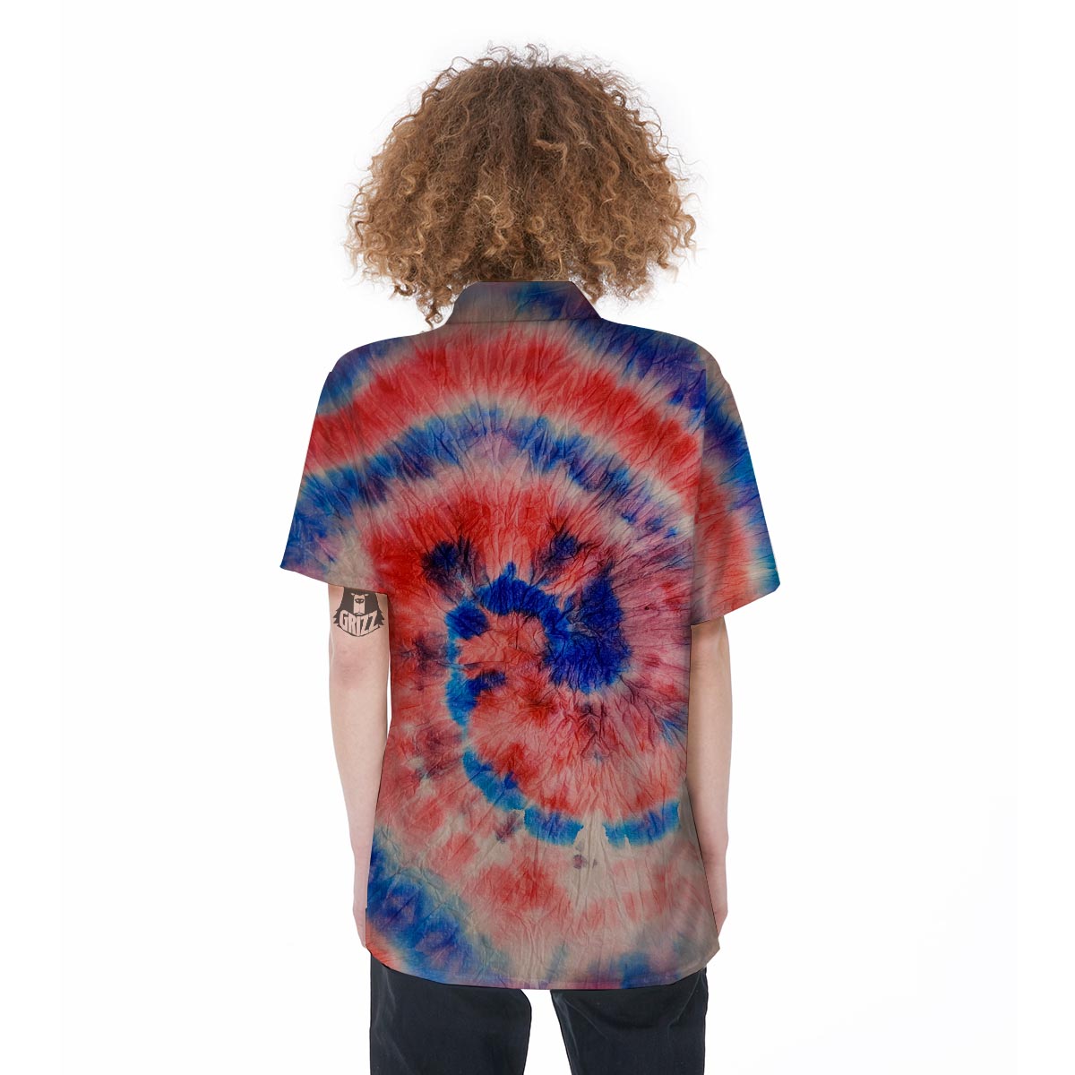 Tie Dye Swirl Batik Women's Short Sleeve Shirts-grizzshop