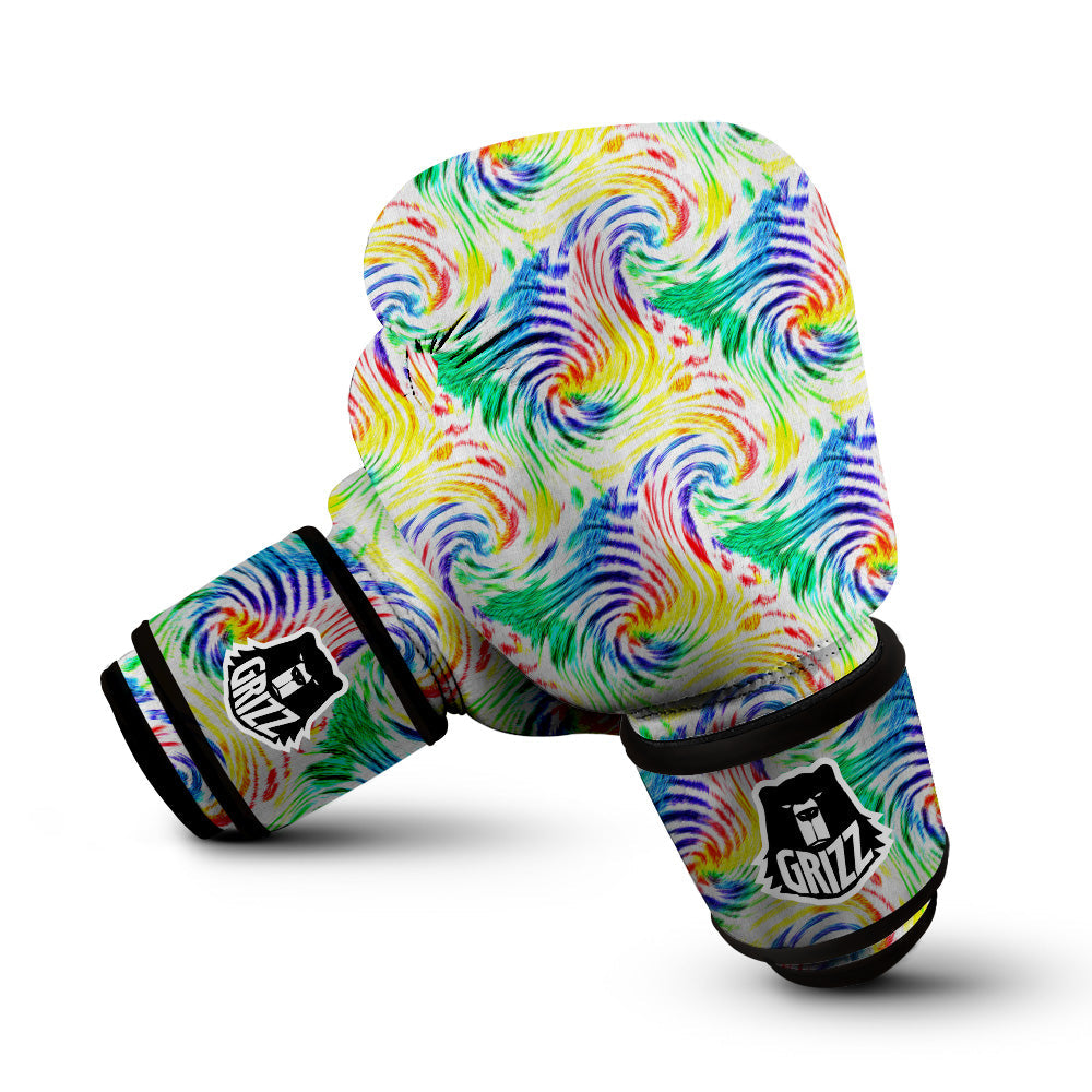 Tie Dye Swirl Colorful Print Pattern Boxing Gloves-grizzshop