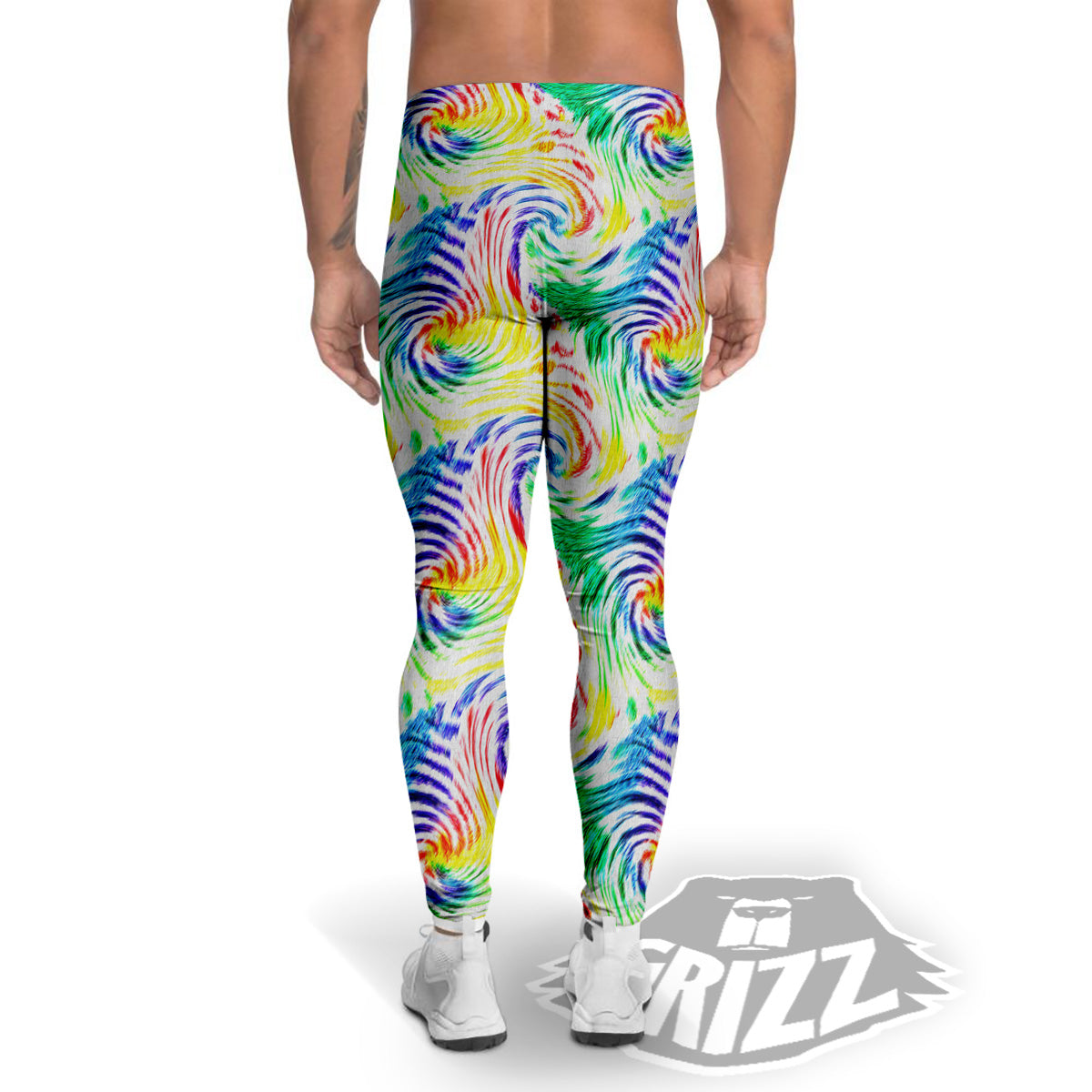Tie Dye Swirl Colorful Print Pattern Men's Leggings-grizzshop