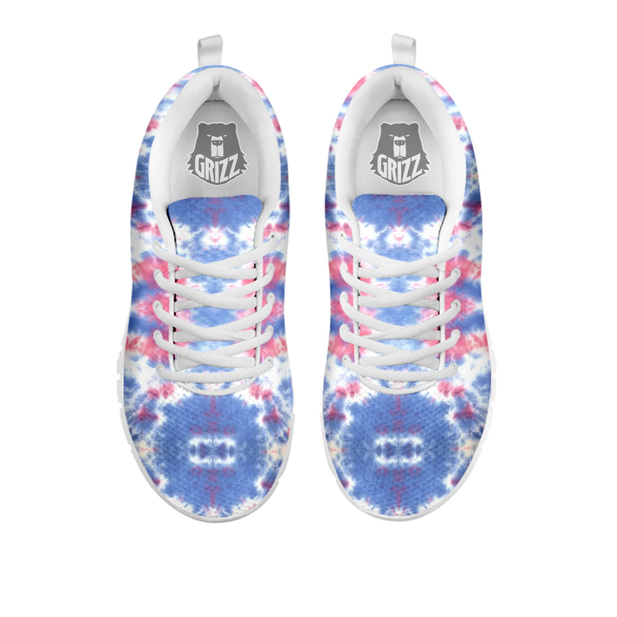 Tie Dye Two Tone Print Pattern White Sneaker-grizzshop