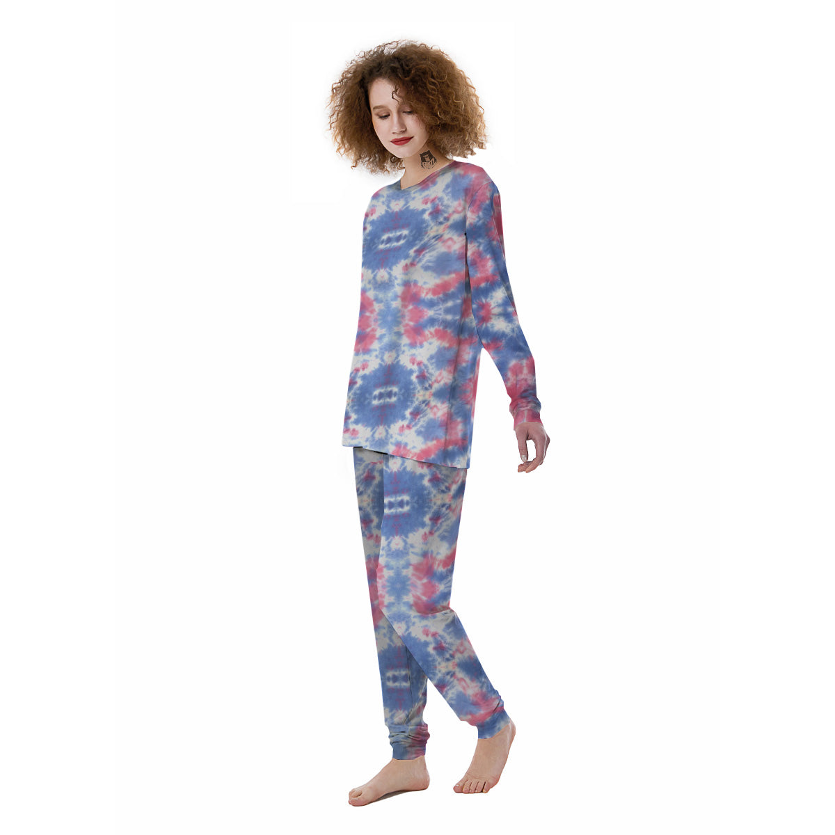 Tie Dye Two Tone Print Pattern Women's Pajamas-grizzshop
