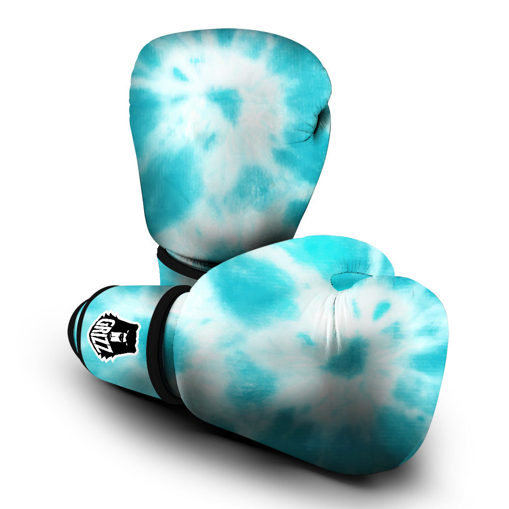 Tie Dye White And Blue Print Boxing Gloves-grizzshop