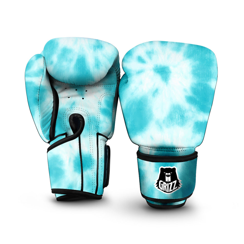 Tie Dye White And Blue Print Boxing Gloves-grizzshop