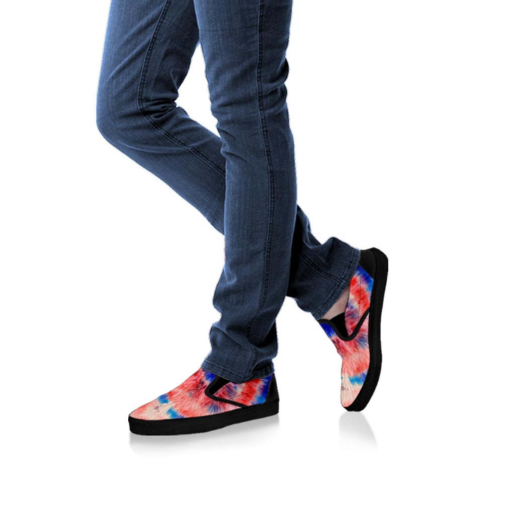 Tie Dye Swirl Batik Men's Slip On Sneakers-grizzshop