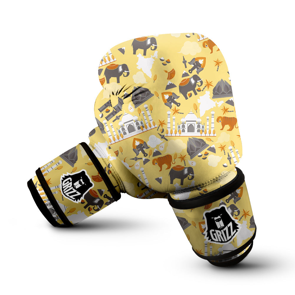 Tiger And Asian Elephant Print Boxing Gloves-grizzshop