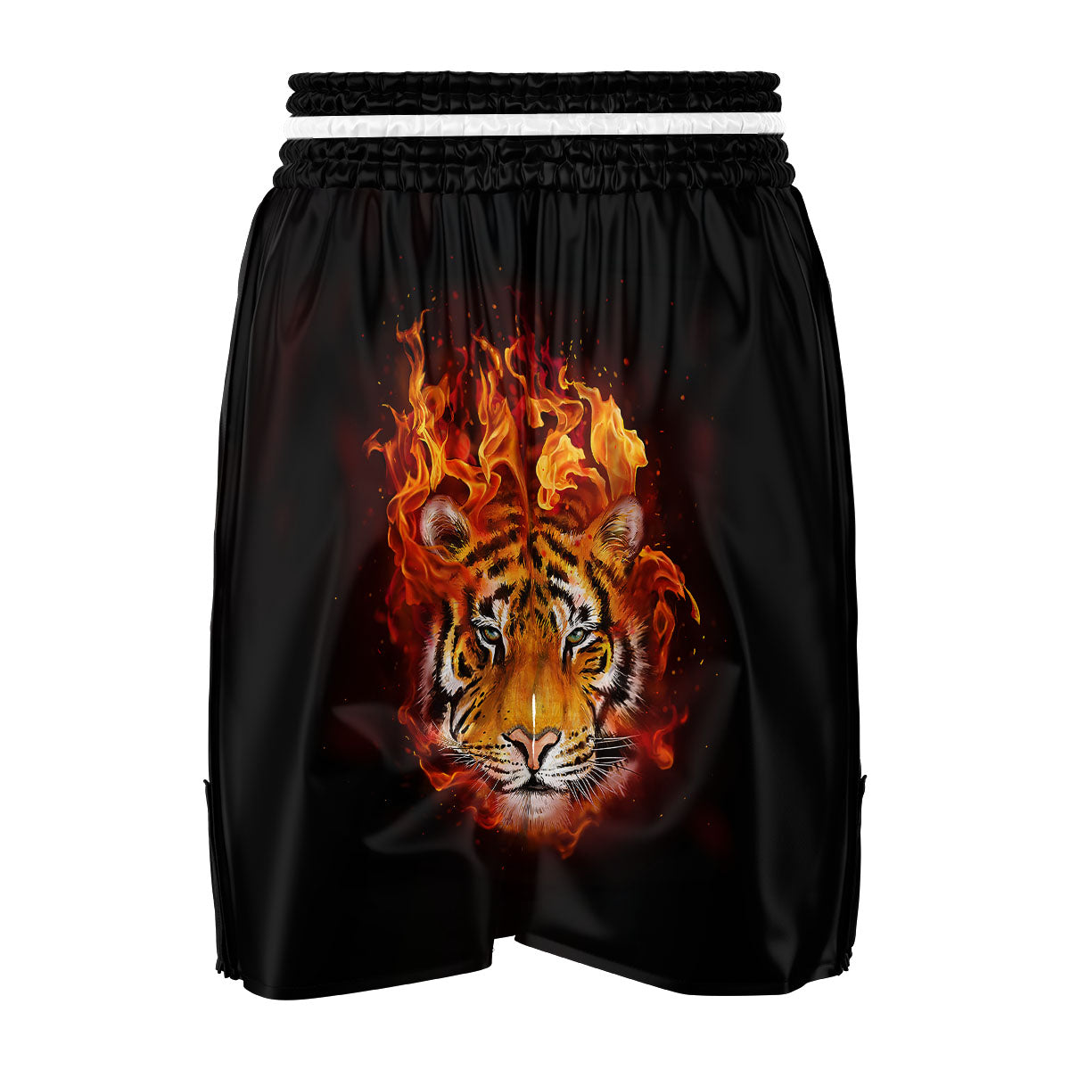 Tiger Flame Print Boxing Shorts-grizzshop