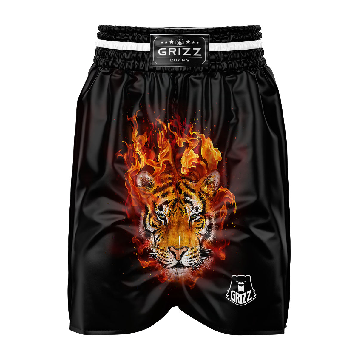 Tiger Flame Print Boxing Shorts-grizzshop