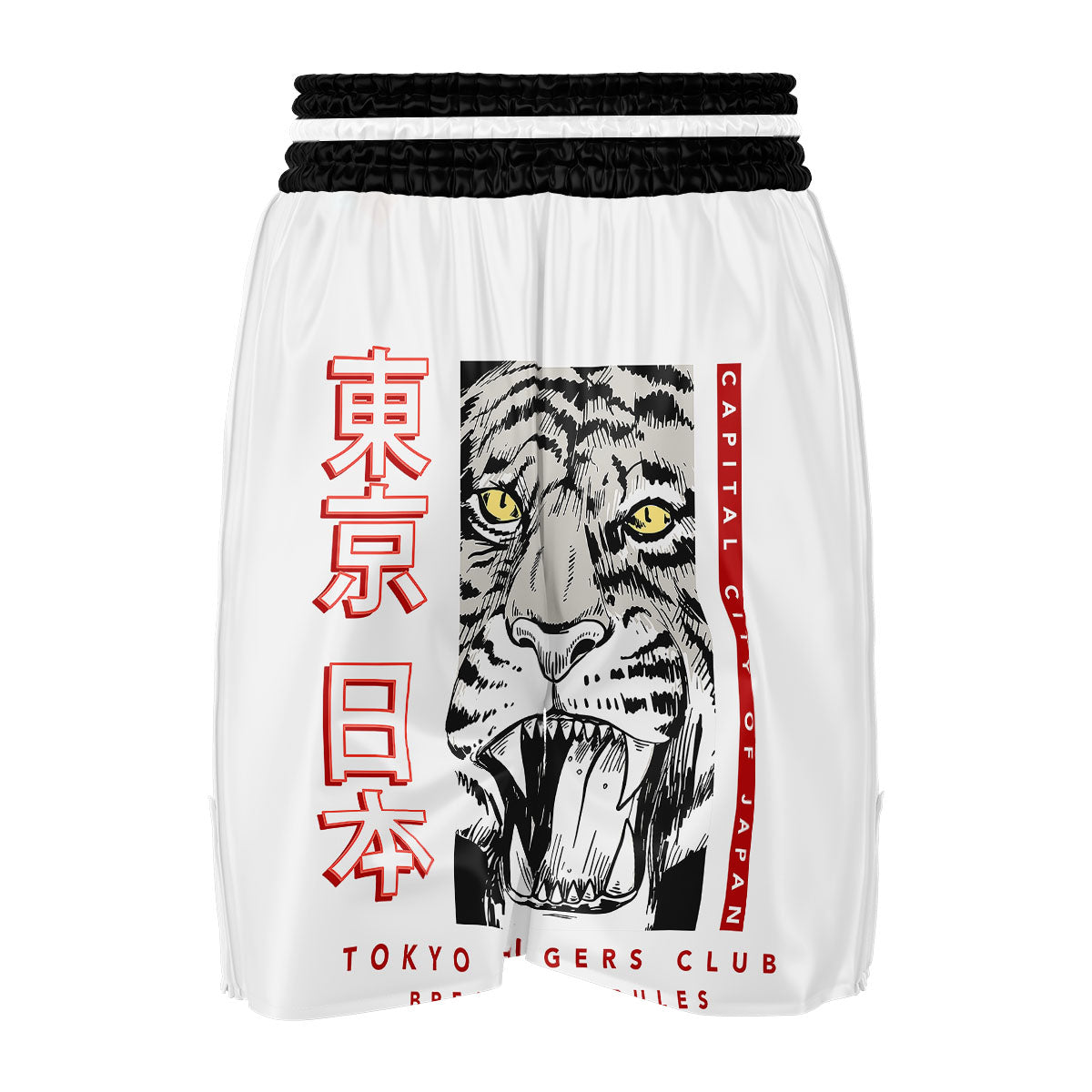 Tiger Japanese Style Print Boxing Shorts-grizzshop