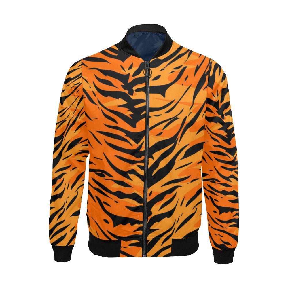 Tiger Pattern Print Men's Bomber Jacket-grizzshop