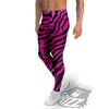 Tiger Stripe Black And Pink Print Men's Leggings-grizzshop