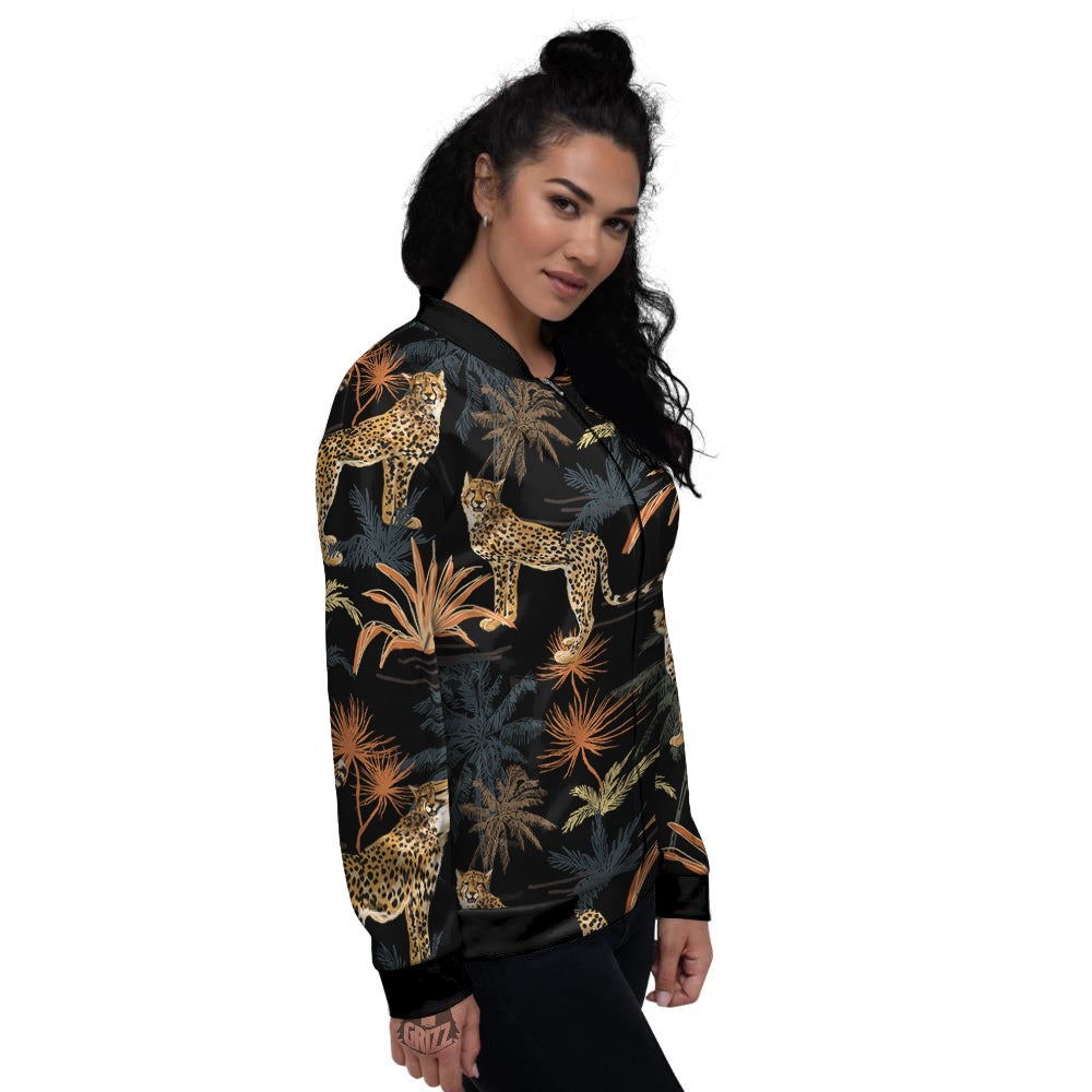 Tiger Watercolor Print Pattern Women's Bomber Jacket-grizzshop
