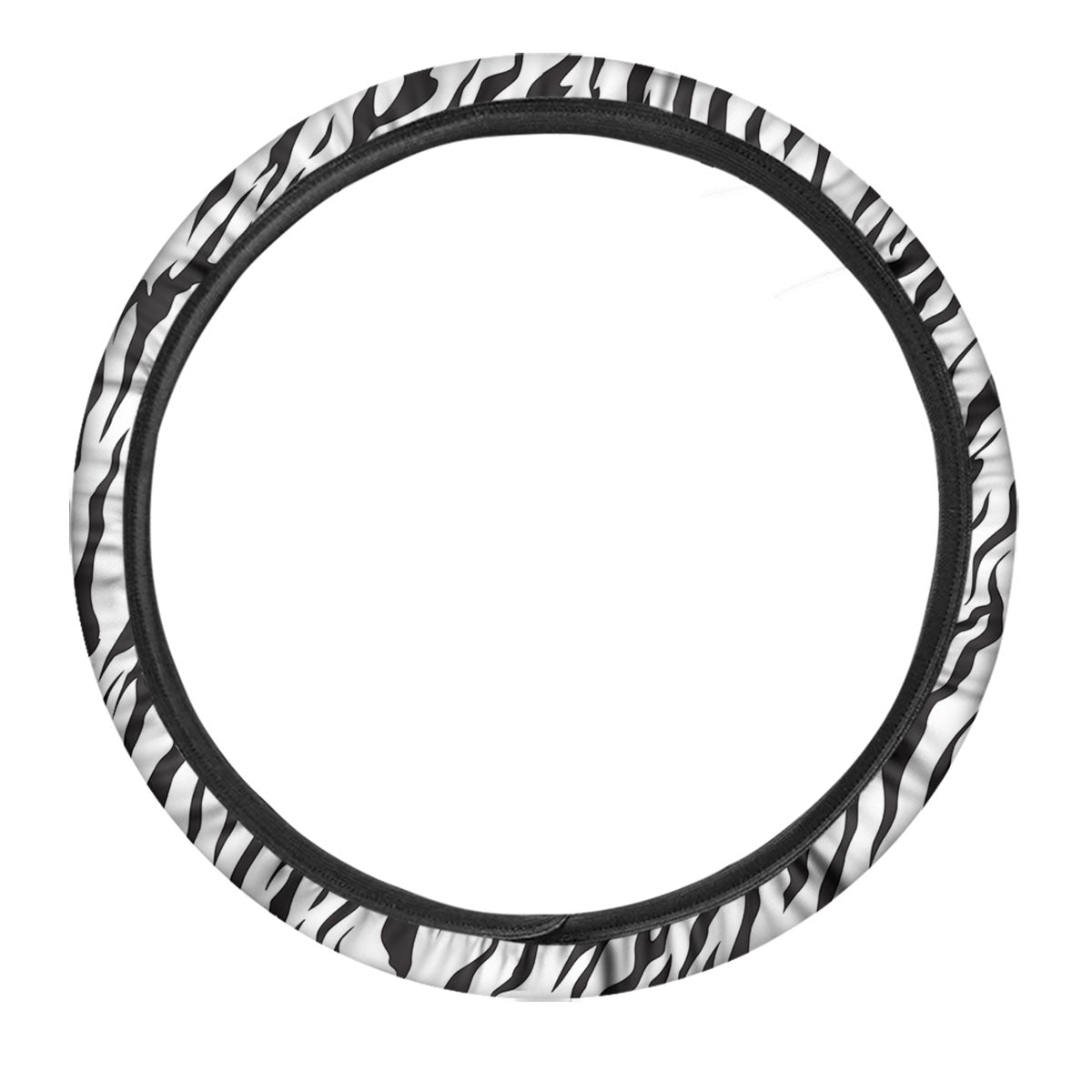 Tiger White And Black Print Pattern Car Steering Wheel Cover-grizzshop