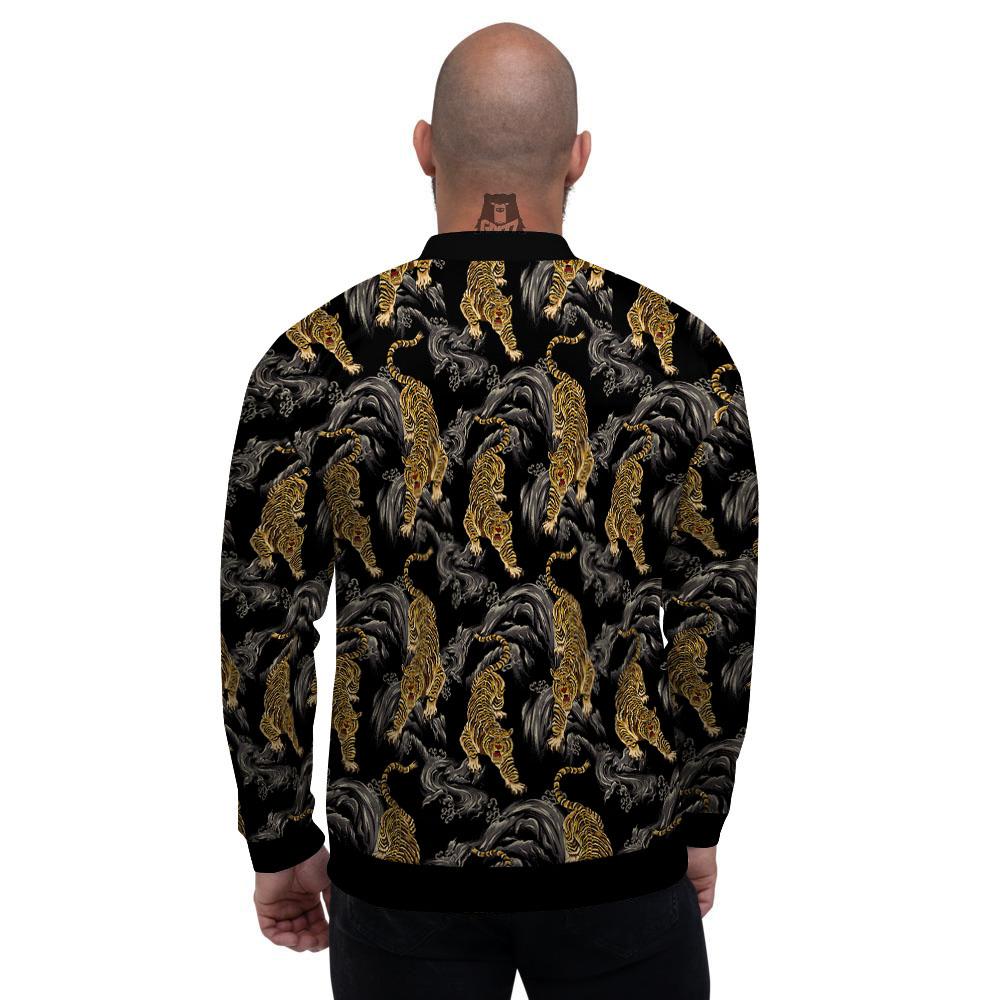 Tiger Japanese Print Pattern Men's Bomber Jacket-grizzshop