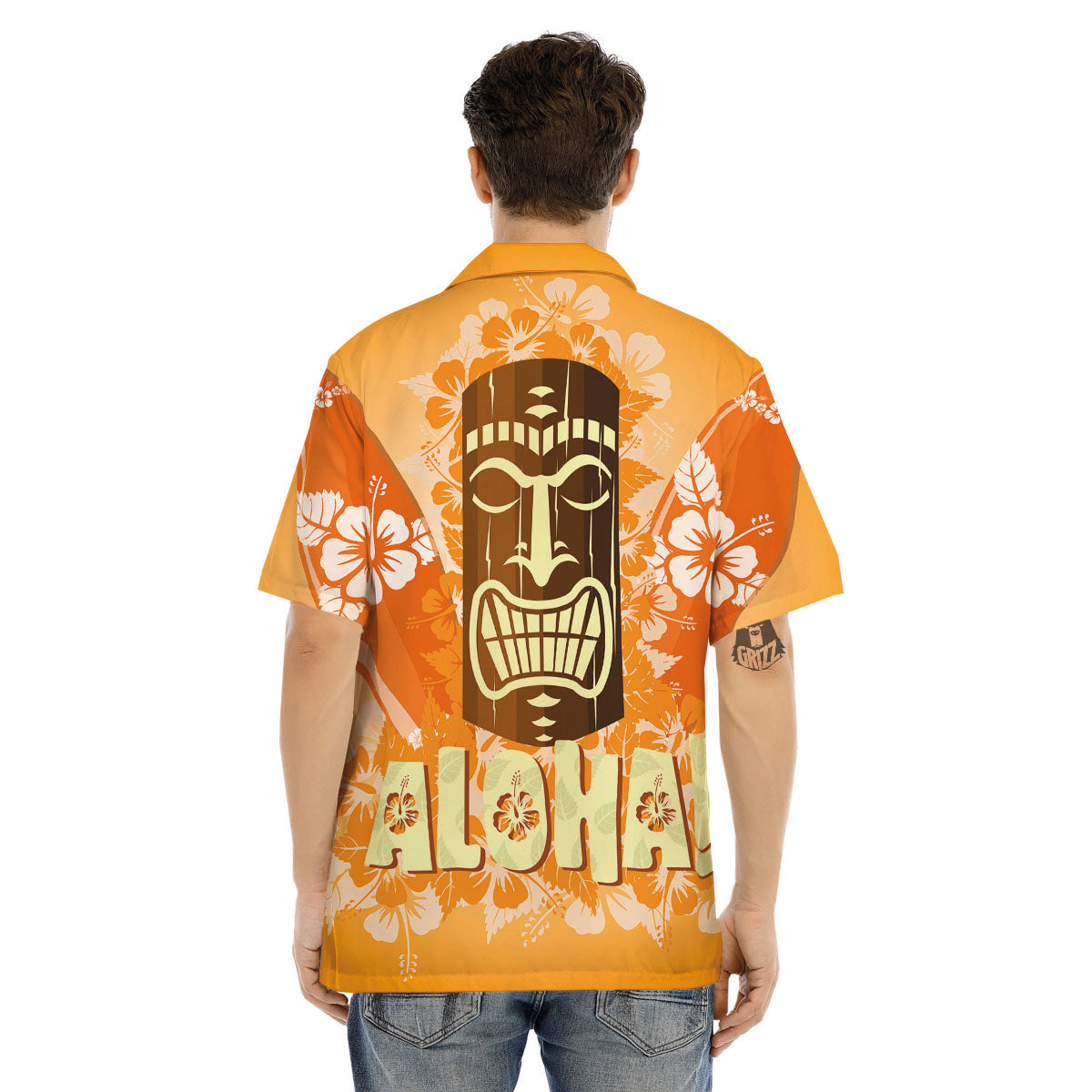 Tiki Aloha Print Men's Hawaiian Shirt-grizzshop