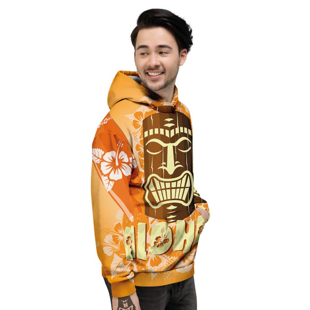 Tiki Aloha Print Men's Hoodie-grizzshop