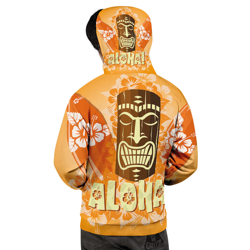 Tiki Aloha Print Men's Hoodie-grizzshop
