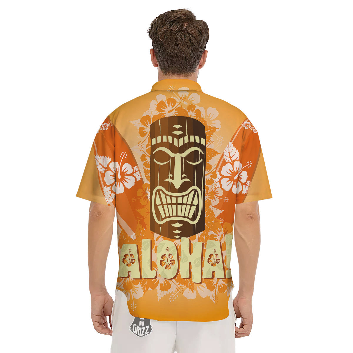 Tiki Aloha Print Men's Short Sleeve Shirts-grizzshop