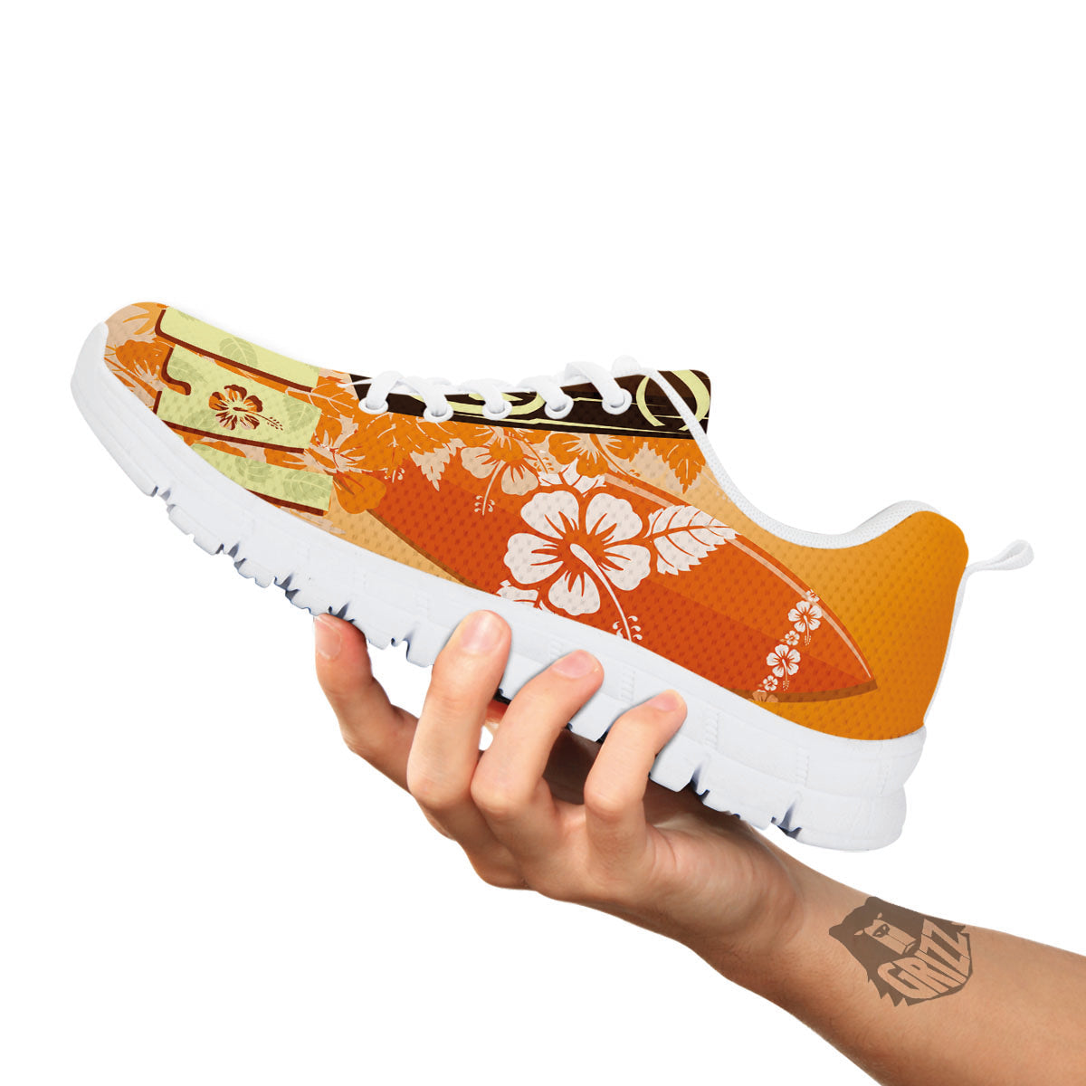 Tiki Aloha Print White Sneaker-grizzshop