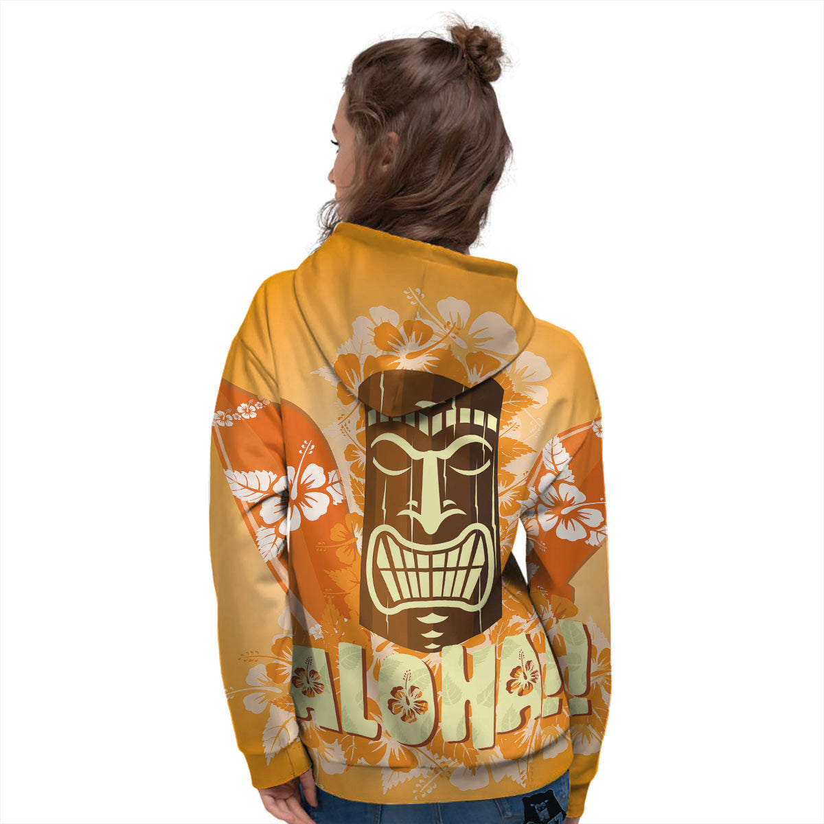 Tiki Aloha Print Women's Hoodie-grizzshop