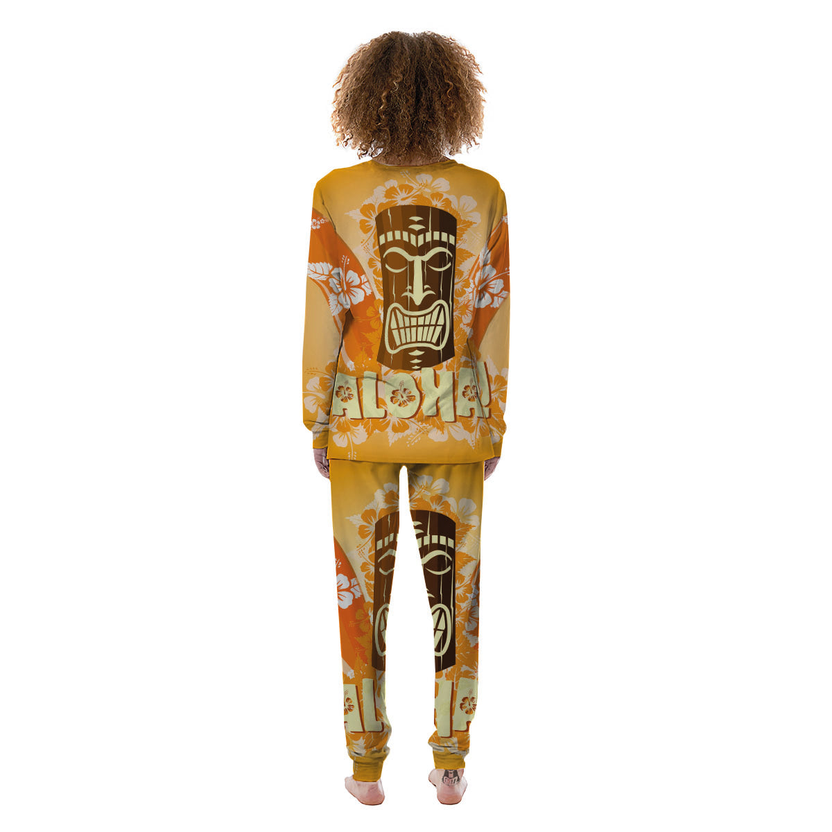 Tiki Aloha Print Women's Pajamas-grizzshop