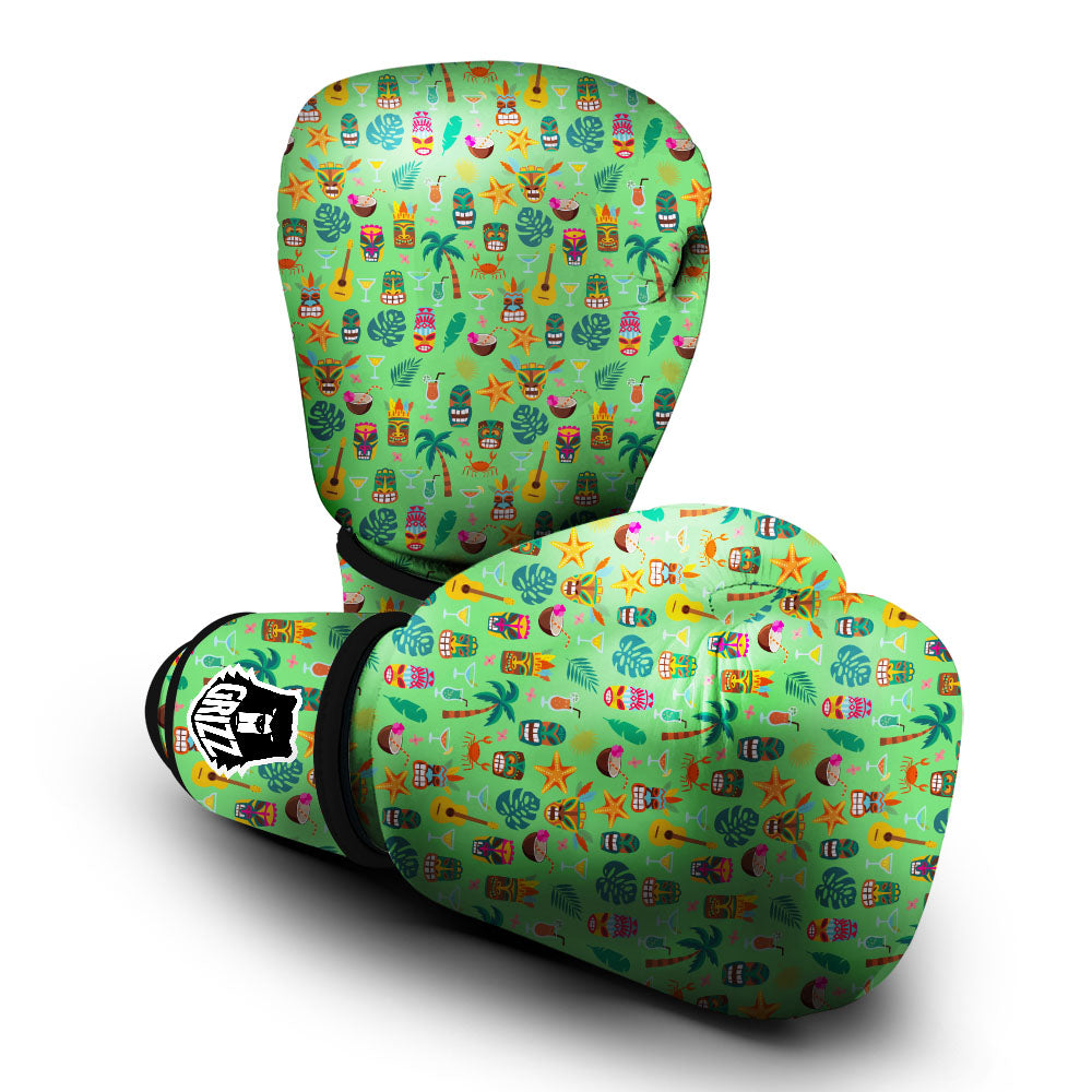 Tiki Colorful Print Pattern Boxing Gloves-grizzshop