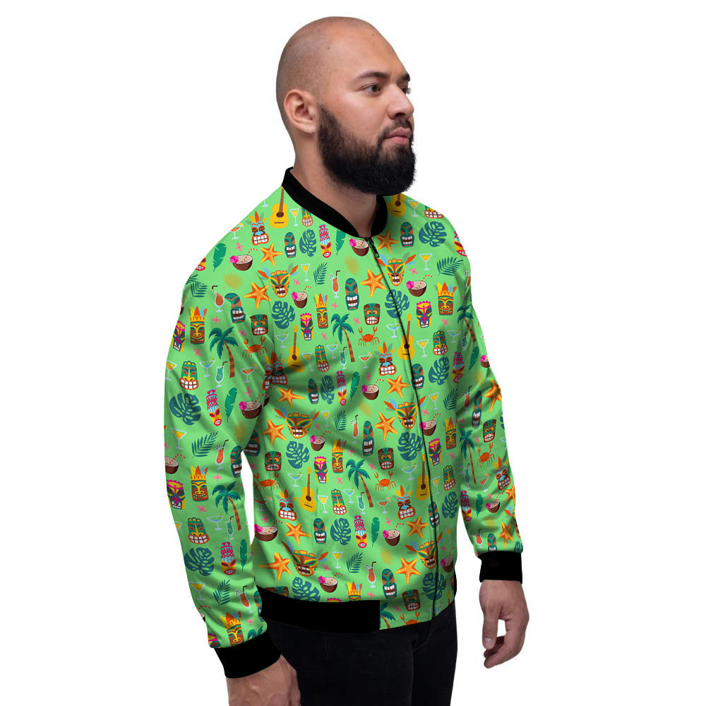 Tiki Colorful Print Pattern Men's Bomber Jacket-grizzshop