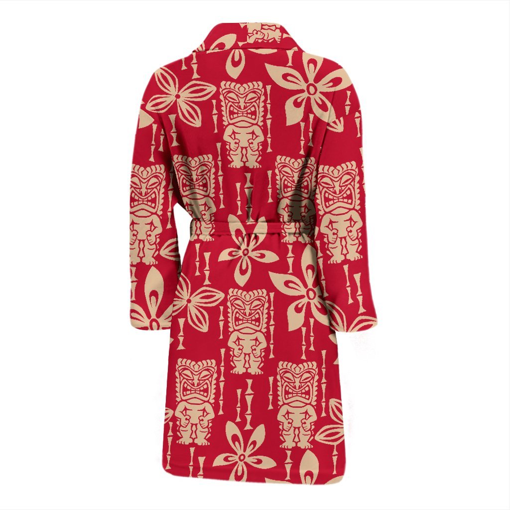 Tiki Hawaiian Pattern Print Men Long Robe-grizzshop