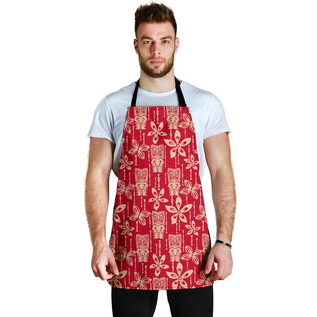 Tiki Hawaiian Pattern Print Men's Apron-grizzshop