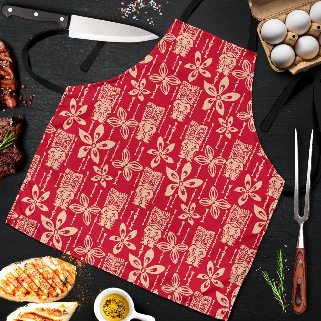 Tiki Hawaiian Pattern Print Men's Apron-grizzshop
