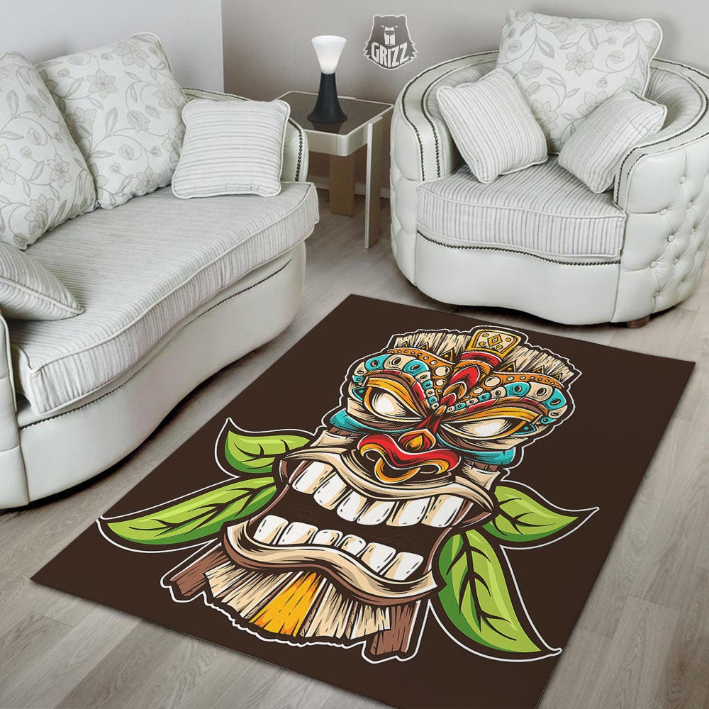 Tiki Hawaiian Print Floor Mat-grizzshop
