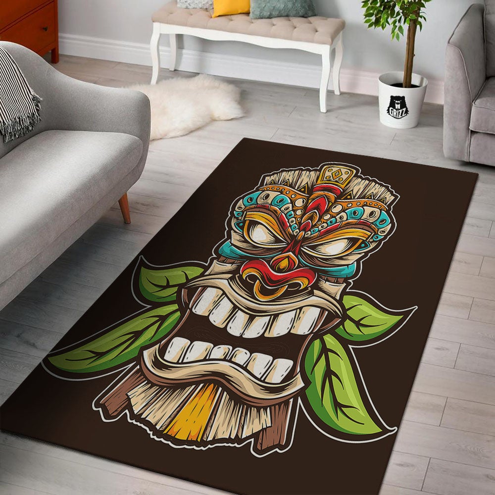 Tiki Hawaiian Print Floor Mat-grizzshop