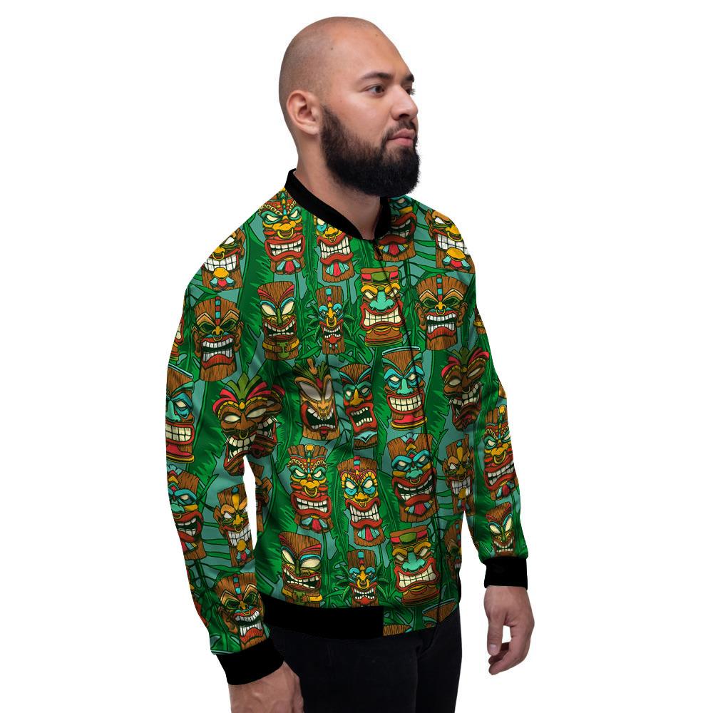 Tiki Hawaiian Print Pattern Men's Bomber Jacket-grizzshop